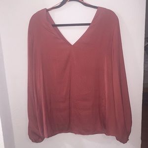 Long sleeve v neck blouse